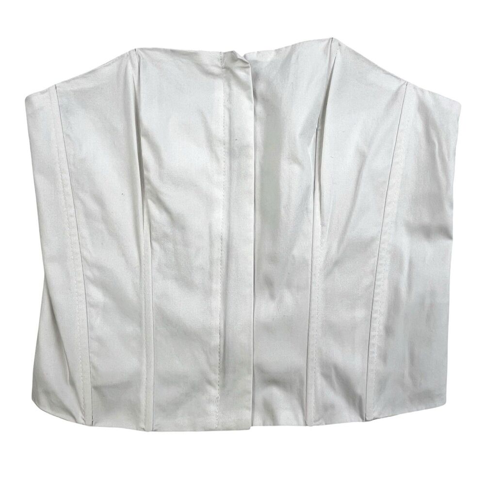 Superdown Corset Top Womens XS White Stretch Front Zip Youthful Fairy Coquette